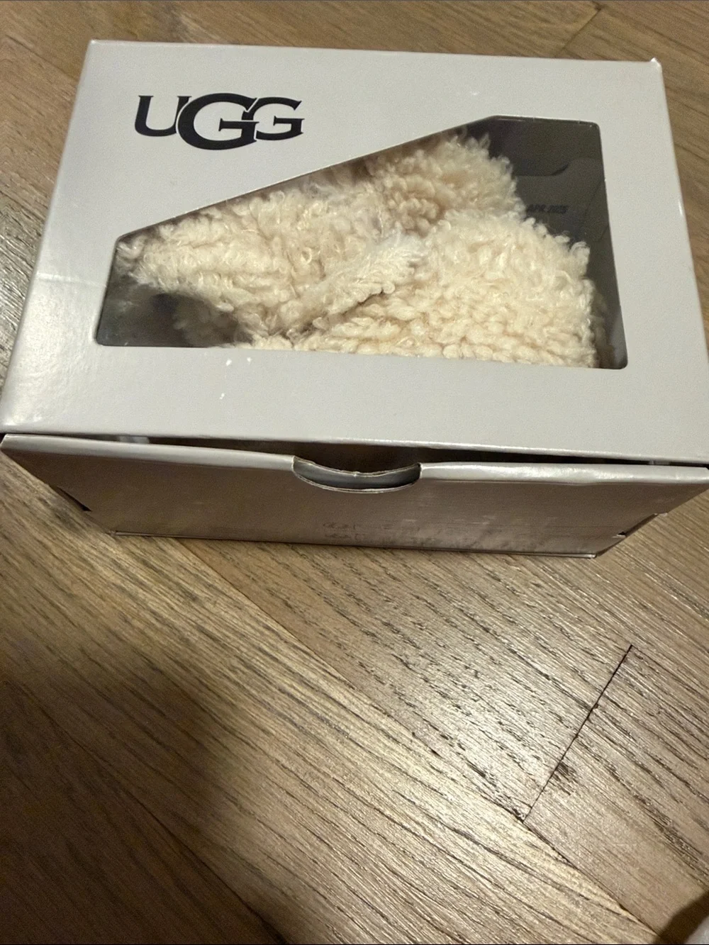 UGG Cream Plush Baby Booties with Shearling Texture